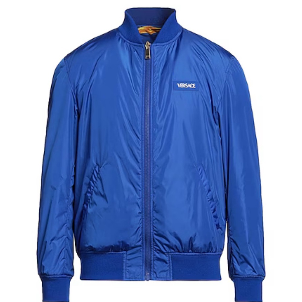 Versace Men's Blue Bomber Jacket Size XXL